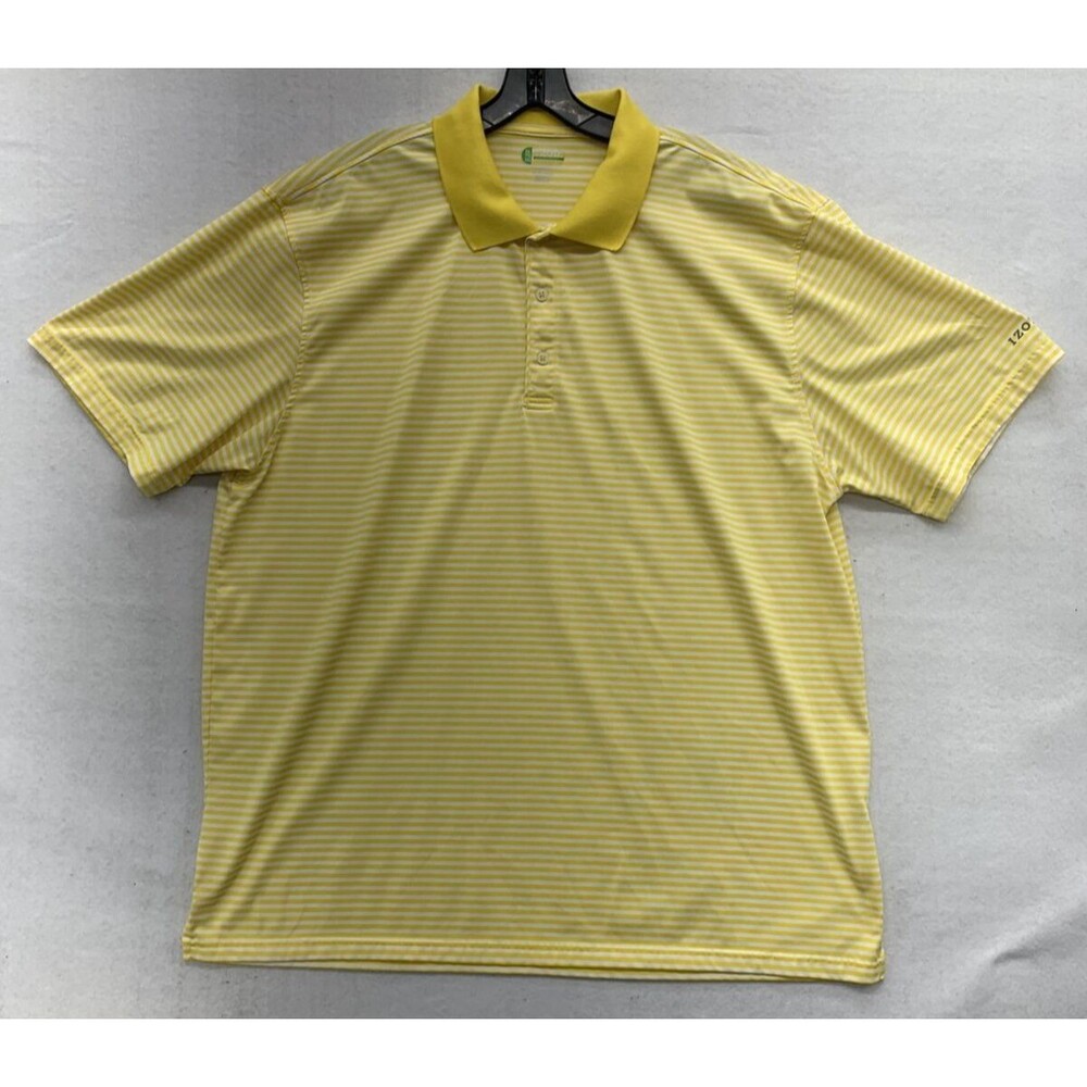IZOD Golf  1/4 Button Pullover Shirt Men's Size XXL Yellow Short Sleeve Summer